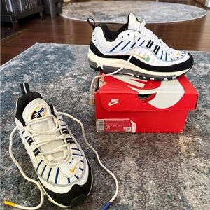 Nike Air Max White, Teal and Black Sneakers